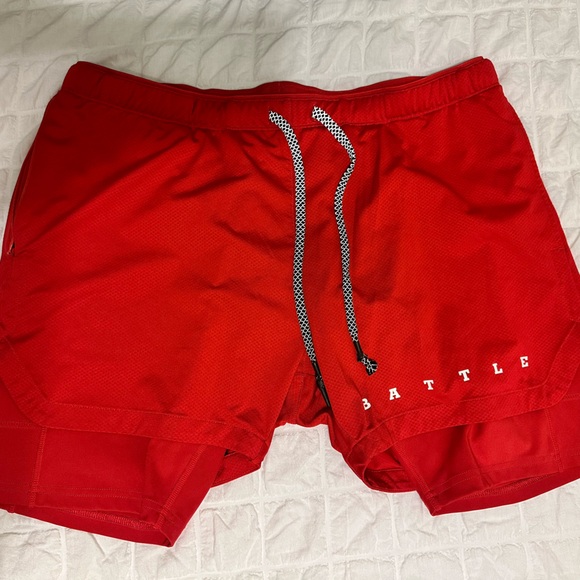 Men's Red Athletic Shorts - Picture 1 of 3